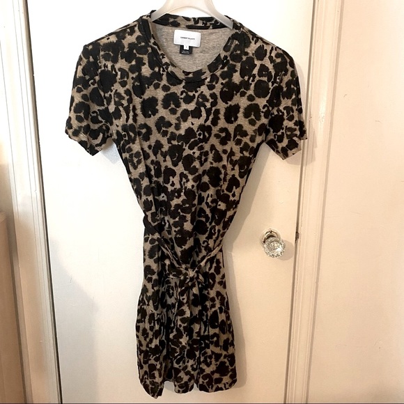 NWOT Current Elliott Leopard Print 100% Linen Tie Dress - Picture 3 of 7
